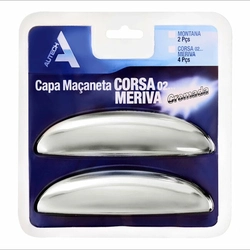 Capa P/ Maçaneta Autech  Ext. Montana 2pçs Cromada Aut2533
