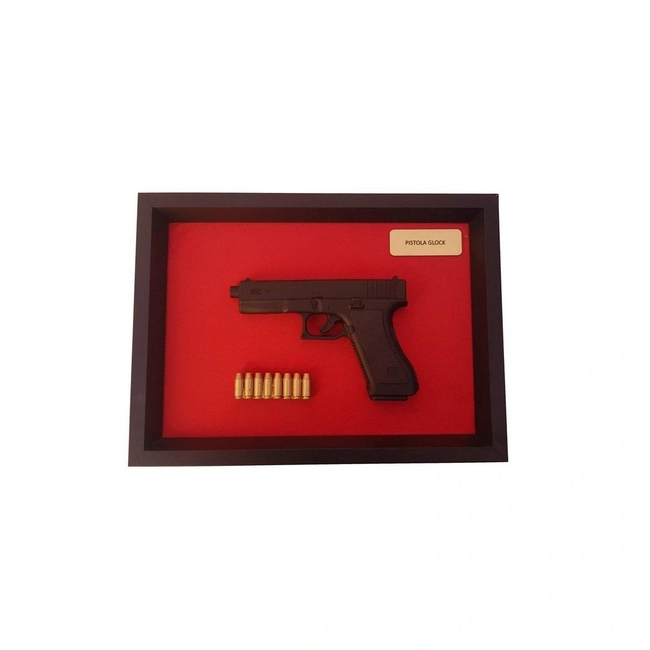 Quadro Moldura Decorativa (Pistola Glock)
