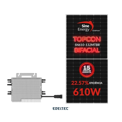 Gerador Edeltec Solar Micro Deye 7,32 Kwp Mon. 220v Fibrometal (6,75k/610w Bifacial)