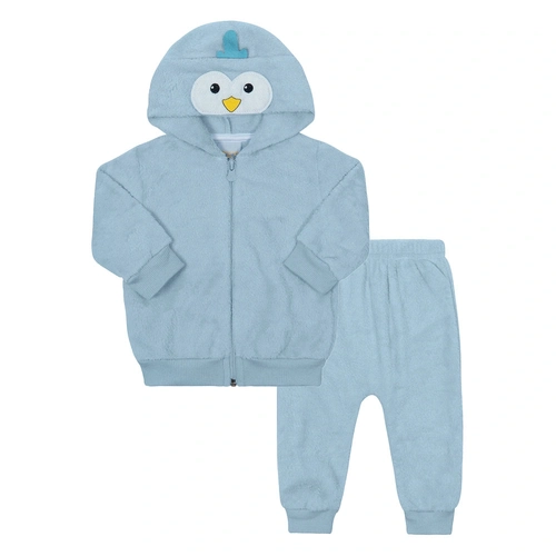 Conjunto Jaqueta Capuz e Calça Pelinho Azul Tileesul - Masculino