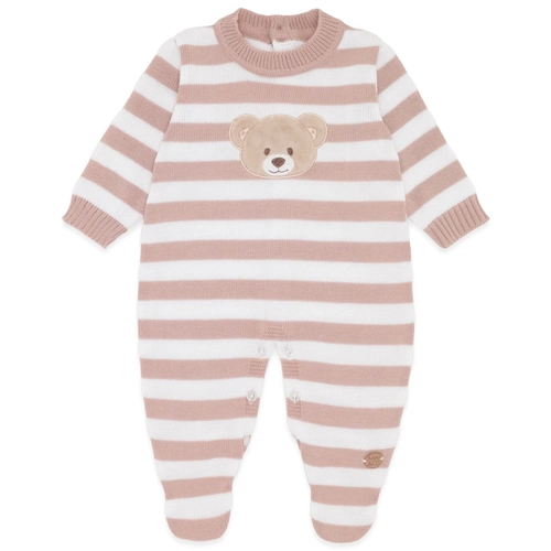 Macacão Manga Longa Listras Rosa - Feminino