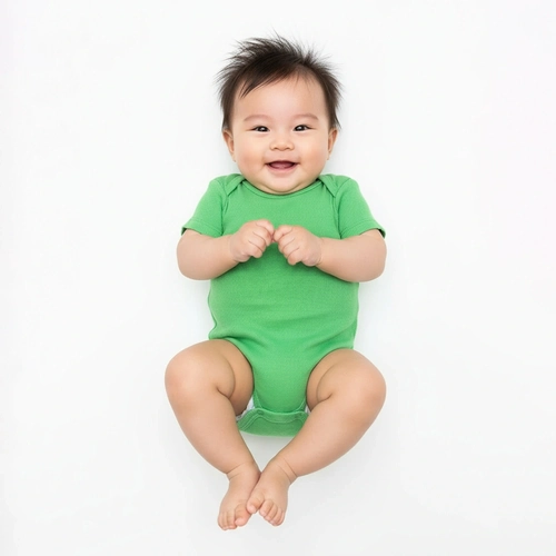 Body Manga Curta Para Bebê Taita Unissex - Verde