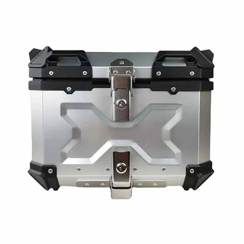 Bau Traseiro P/ Moto 55l Em Aluminio C/ Trava/chave Preto Tronos