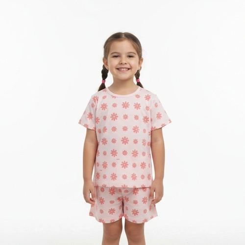 Pijama Cara De Sono Estampa de Florzinhas Feminino - Rosa