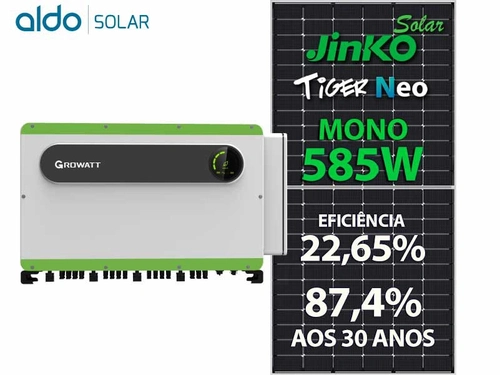 Gerador De Energia Solar Growatt Sem Estrutura Growatt Gf 140,40kwp Jinko Tiger Neo Mono 585w Max-x 125kw 10mppt Trif 38