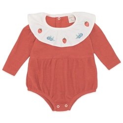 Romper Gola Babado Suedine e Tricot Feminino - Picnic