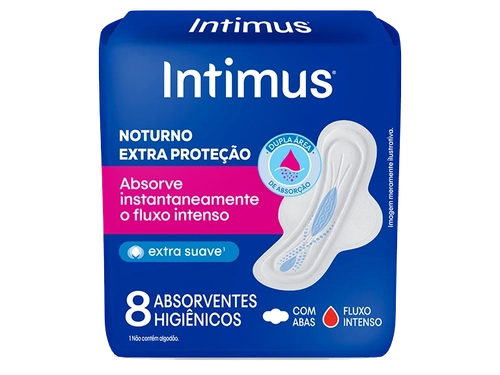 Absorvente Intimus Com Abas Extra Suave Noturno