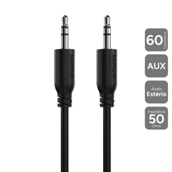 Cabo Auxiliar de Audio P2 3.5mm m para P2 3.5mm m - 60 Cm - P35m-06