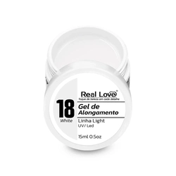 Gel de Alongamento para Unhas Linha Light 15ml - Real Love N18 White