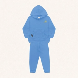 Conjunto Blusão e Calça Moletom Never Stop Rotating Azul Fakini - Masculino