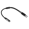 Cabo Adaptador para Fone e Microfone Em y P3 Fêmea para P2 Macho - Preto - 15cm - P3y-15