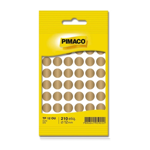 Etiqueta Adesiva TP-12 12mm Ouro - Pimaco