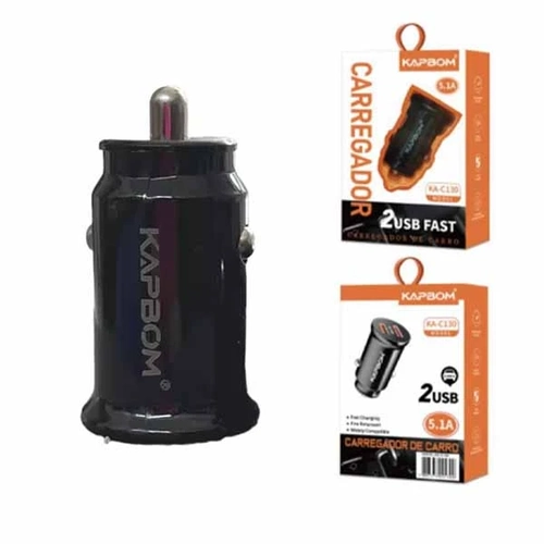 Carregador Veicular C/ 2 Usb 5.1a Ref. Ka-130 Preto