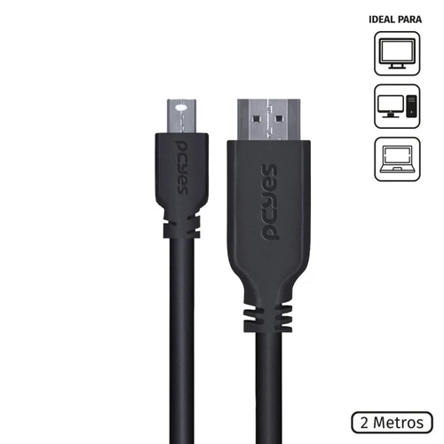 Cabo Mini Displayport x Hdmi 2.0 Pcyes 2 Metros - Pmdph-2