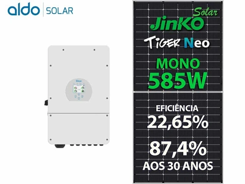 Gerador De Energia Solar Deye Hibrido Sem Estrutura Deye Gfh 6,435kwp Jinko Neo 585w Sun 8kw 2mppt 127/220v