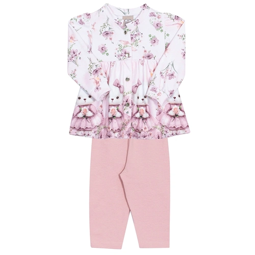 Conjunto Casaco e Legging Bebê Rose Randa Mundu - Feminino
