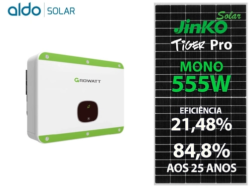 Gerador De Energia Solar Growatt Solo 8 Módulos Romagnole Growatt Gf 28,86kwp Jinko Tiger Pro Mono 555w Mid 20kw 2mppt Trif 380v