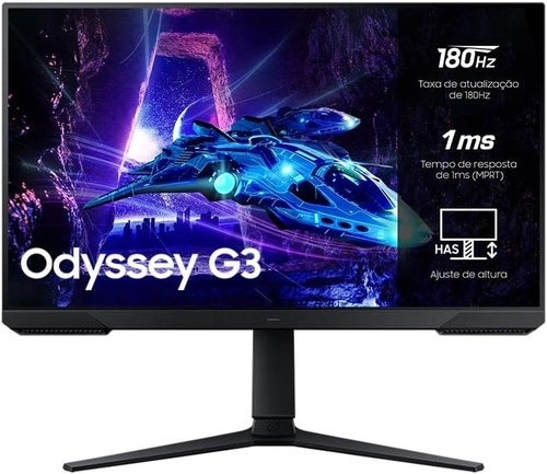 Monitor Gamer Samsung Odyssey G3 27, FHD, 180Hz, 1ms, HDMI, Display Port, Preto - LS27DG300ELXZD