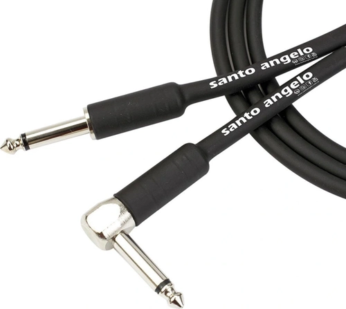 Cabo de Guitarra Angel l 0,30mm P10/p10 90º 20ft 6,10m Preto