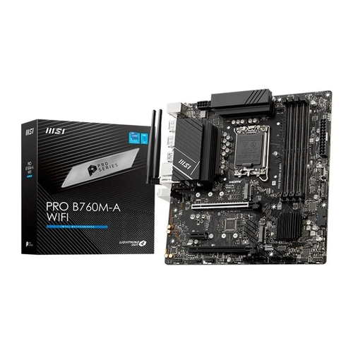 Placa Mãe MSI PRO B760M-A Wifi, Chipset B760, Socket LGA 1700, DDR5, M-ATX -  911-7D99-057