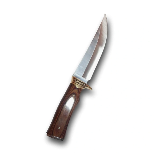 Faca Cabo Madeira Detalhe Dourado (HZ-1248)