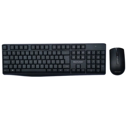 Combo Teclado e Mouse Multilaser Slim Usb 1600dpi Com Pilha Preto - Tc270