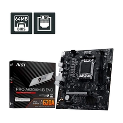 Placa Mae MSI Pro A620AM-B Evo, DDR5, Socket AMD AM5, M-ATX, Chipset AMD A620A, PRO-A620AM-B-EVO