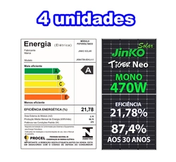 Painel Solar Fotovoltaico Painel Jkm470n-60hl4-v Tiger Neo 470w 120 Cel. n Type Mono 21,78% Eficiencia
