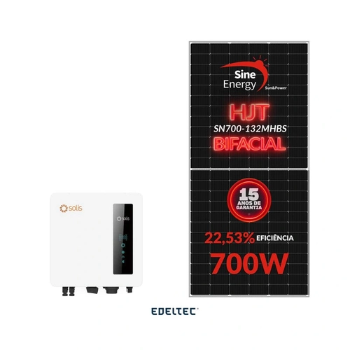 Gerador Edeltec Solar Solis 5,60 Kwp Mon. 220v S/estrutura (4k/700w Bifacial)