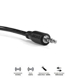Cabo P2 3.5mm 28awg Puro Cobre Pcyes 2 Metros - P35m-2