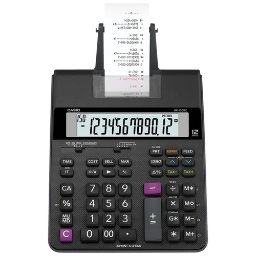 Calculadora Com Bobina Casio 2 Cores de Impressão, 2.0 Linha Preta - Hr-150rc-b-dc