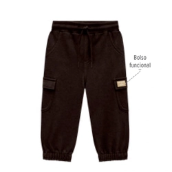 Calça Jogger Moletom Felpado Bolsos Laterais Onda Marinha - Masculina