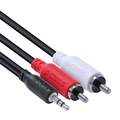 Cabo De Áudio PCYes 2 RCA Macho Para P2 3.5mm Macho 28AWG Puro Cobre 2 Metros - P2R35-2