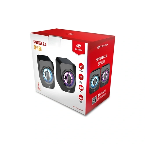 Caixa de Som 6W rms Led Rgb Sp-L50bk - C3Tech