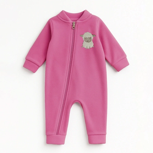 Macacão Soft Zíper Bordado Ovelhinha - Feminino