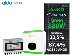 Gerador De Energia Solar Growatt Sem Estrutura Growatt Gf 4,64kwp Jinko Tiger Neo Mono 580w Min 5kw 2mppt Mono 220v Com Strin