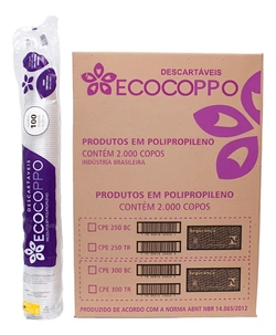 Copo Descartável 180ml Transparente Ecocoppo 2.500 Unidades