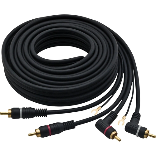 Cabo 2RCA Macho 90° + 2RCA Macho 5 Metros SU01525B Preto HYX