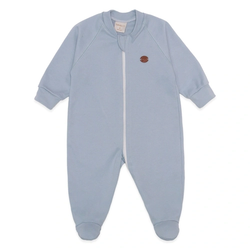 Macacão Manga Longa Abertura Em Zíper Suedine Mini&Co Masculino - Azul