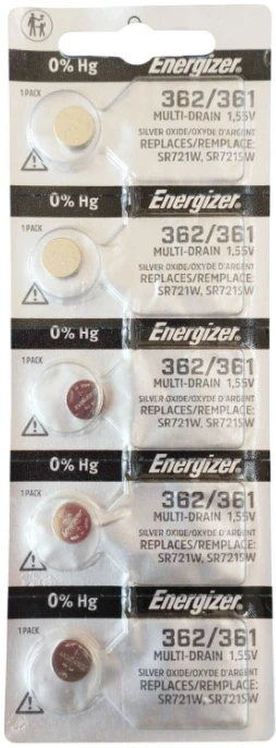 362 = 361 = 310 = 721 = G11 Energizer - 1,55V cartela c/5un.