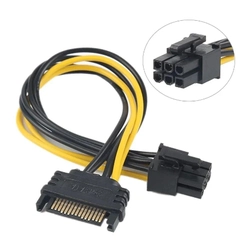 Adaptador de Cabo De Energia SATA x 6 Pinos Placa De Vídeo