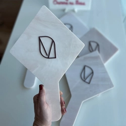 Espelho Rosado Madrepérola - Logo alto relevo inicial ou desenho