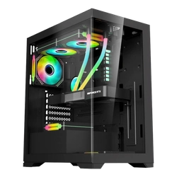 Gabinete Gamer K-mex Aquário Poseidon Preto ATX Lateral Em Vidro Sem Fan - CG11G4RH0010B0X