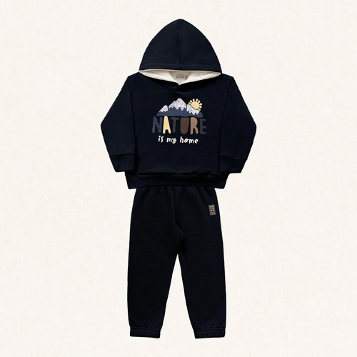 Conjunto Moletom Blusa e Calça Nature Preto Fakini - Masculino