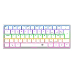 Teclado Mecânico T-Dagger Arena Rainbow Dust-Proof Branco - T-TGK321W-BR