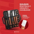 Kit Churrasco 10 Completo Peças Aço e cabo de madeira Inox Grillrelax