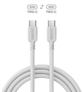 Cabo para Celular Carregamento  Usb Tipo-c P/ Usb Tipo-c 2.0 - Branco - 3m - Nylon - Pucc2-3b