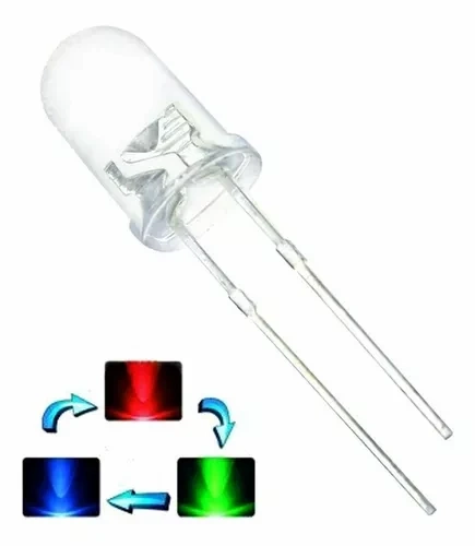 Kit Led 5mm Alto Brilho 10 Peças Rgb Colorido Flash Rapido