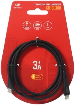 Cabo Usb-c Tipo-c Lightning C3tech 1M Preto - Cb-cl300bk