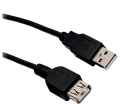 CABO EXTENSOR USB AM/AF 2.0 - 1.80M - PRETO
